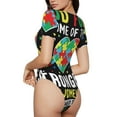 thumbnail image 2 of Balery I Love With Autism Body de cuello redondo de manga corta para mujer Tops de manga corta Tops básicos-Medium, 2 of 7