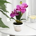 thumbnail image 4 of Kripyery Fake Potted Plant Realistic Simulation Flower Vivid Colored Fake Butterfly Orchid Bonsai for Home Decoration, 4 of 7