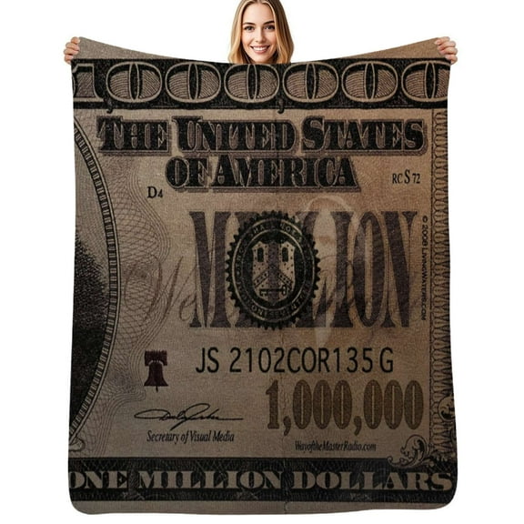 1 million dollar bill Flannel Blanket Warm Soft Bedding Throws Winter Camping Chair Sofa Bed