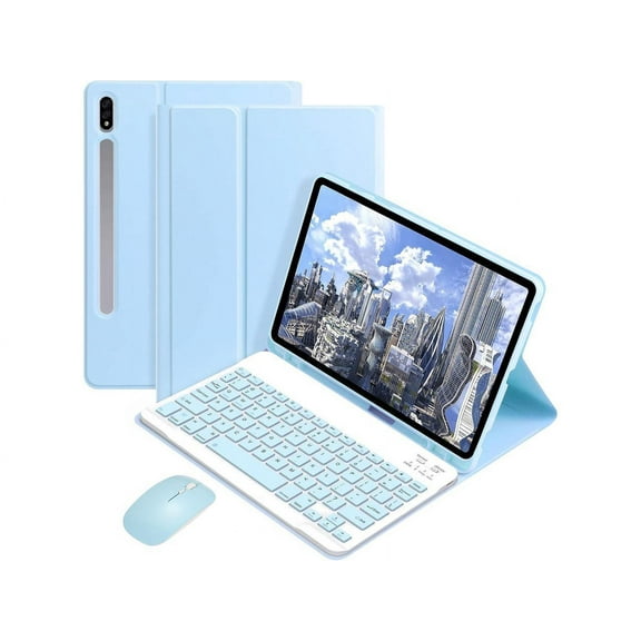 Keyboard Case with Wireless Mouse Combo for Samsung Galaxy Tab S8 Ultra 2022 14.6 Inch Tablet SM-X900 SM-X906 Smart Folio Cover with Magnetic Detachable Wireless Keyboard