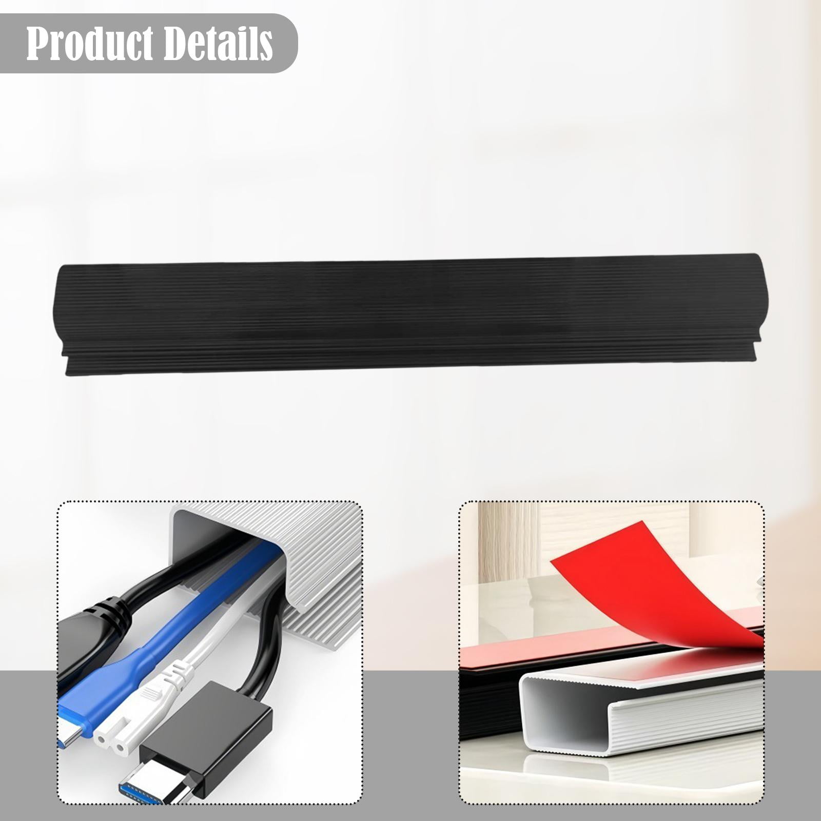 Wzmzjy 5Pcs Under Desk Cable Management Shelf Computer Desk Cord Holder for Bedroom Black