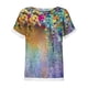 thumbnail image 4 of Blusa informal de manga corta con cuello redondo y borlas estampadas para mujer a la moda Pompotops hkajfhjk469225, 4 of 5