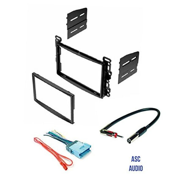 ASC Double Din Stereo Dash Kit, Wire Harness, and Antenna Adapter for