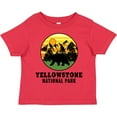 thumbnail image 3 of Inktastic Yellowstone National Park with Bear Mountains and Trees Cricle Boys or Girls Toddler T-Shirt, 3 of 5
