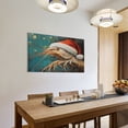 thumbnail image 3 of Wall Art for Living Room Shrimp Wearing A Santa Hat Print Canvas Pictures Wall Art Shrimp Lobster Decorative Canvas Prints Office Home Decorations Family Picture 12x18inch Framed, 3 of 8