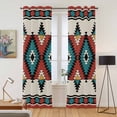 thumbnail image 2 of Kitchen Curtains 84 Inch Length 2 Panels, Aztec Vintage Grommets Window Treatment Curtain, Boho Geometric Red Modern Abstract Thermal Curtains Drapes for Living Room/Bathroom, 2 of 9