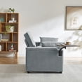 thumbnail image 4 of Tulib 3-in-1 Convertible Sleeper Sofa Bed, Pull Out Loveseat Couch with USB Charging Ports, Cup Holder & Swivel Side Table for Small Spaces, Light Gray, 4 of 10