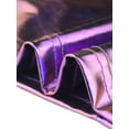 thumbnail image 5 of INSPIRE CHIC Metallic Crop Tops for Women's Keyhole Short Sleeve Halloween Party Shiny Holographic Top M Purple Blue, 5 of 5