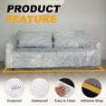 thumbnail image 3 of 65.6ft x 21.7" Plastic Sofa Couch Cover Furniture Protector with Adhesive Strap, 3 of 6