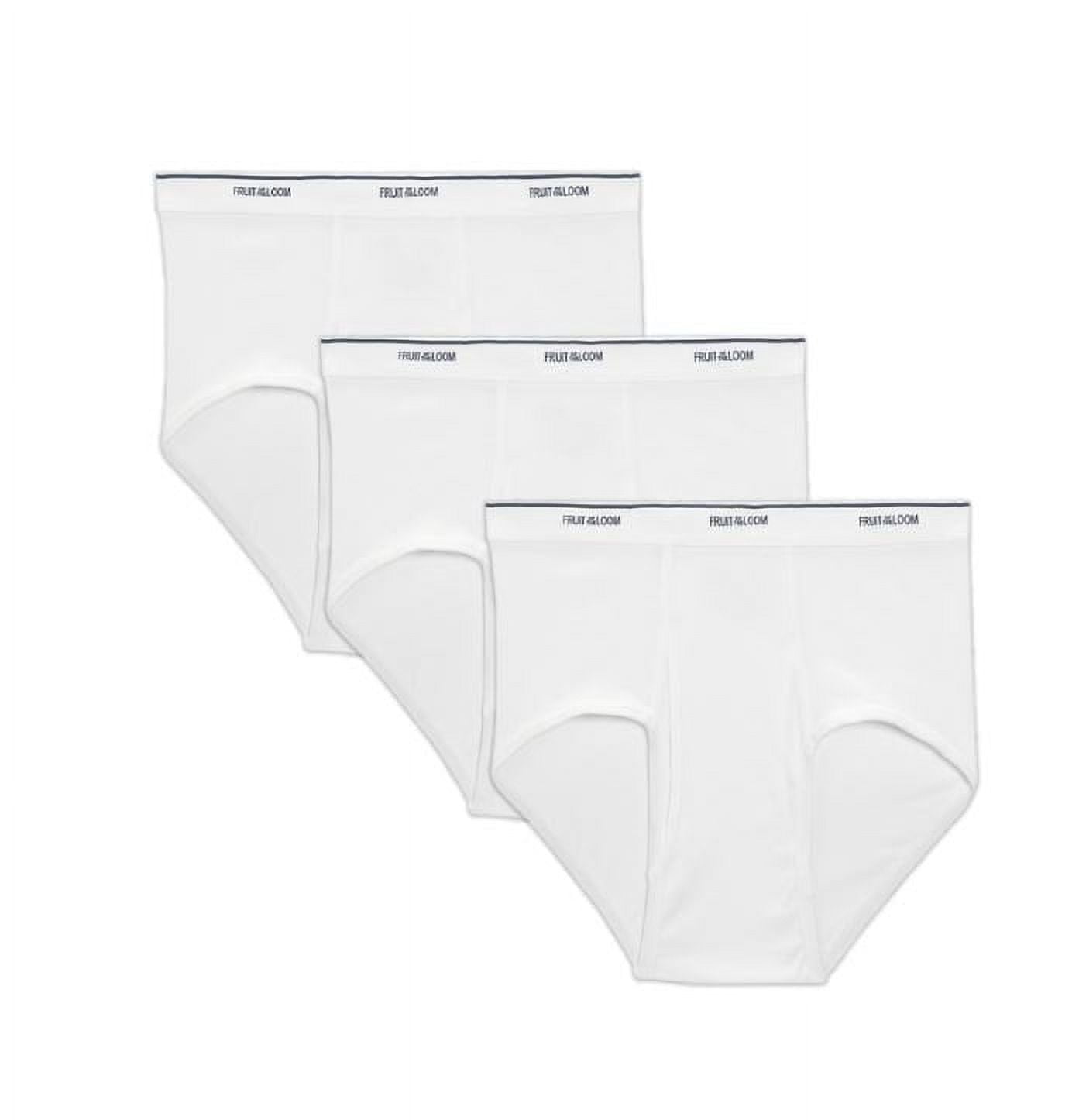 Fruit of the Loom Men's 100% Cotton Tagr Free White Classic Briefs