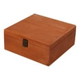 thumbnail image 2 of Wooden Storage Box Vintage Style Home Decorations with Hinged Lid Organizer brown 23x23x10cm, 2 of 8