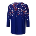 thumbnail image 5 of Fiudx Ofertas Flash Del Día Solo En Línea Camiseta de Manga 3/4 con Estampado para Mujer Blusas Informales de Manga Larga con Cuello Redondo, 5 of 5