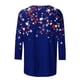 thumbnail image 2 of Camisetas de Manga Larga de las Mujeres Imprimir 3/4 Manga Cuello Redondo Blusa, Camiseta Casual para la Primavera Y el Verano, 2 of 5