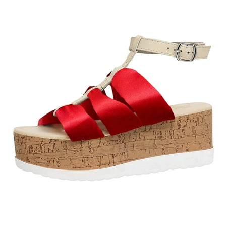 

Summer Womens Ladies Wedge Platform Sandals Casual Tie-dyed Buckle Strap Shoesblack sandals women flat dressy black sandals women flat dressy comfortable