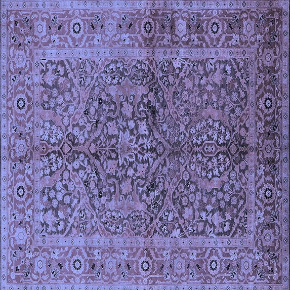 Ahgly Company Indoor Square Oriental Blue Industrial Area Rugs, 4' Square