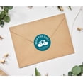 thumbnail image 2 of Darling Souvenir Round 45 Pcs Loving Swans Save The Date Stickers Personalized Bride Groom Names And Date Envelope Seals - Teal Blue, 2 of 4