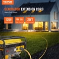 thumbnail image 2 of VEVOR 30-Amp Generator Extension Cord, 25 Feet, 125V 375W Heavy Duty Generator Outdoor Power Cord, NEMA L5-30P / Three NEMA 5-15R STJW Flexible Power Cable with Twist Lock Connectors, for Generators, 2 of 9