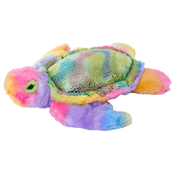 Wild Republic Rainbowkins Sea Turtle, Stuffed Animal, 12 Inches, Plush Toy, Fill is Spun Recycled Water Bottles