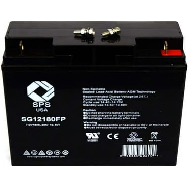 SPS Brand 12V 18Ah Replacement Battery (SG12180FP) for Lawn Mower Battery (1 Pack)