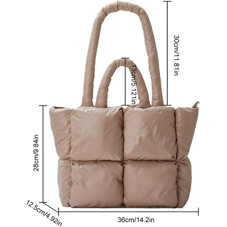  Puffer Tote Bag for Women Quilted Puffy Handbag Light Winter  Down Cotton Padded Shoulder Bag Down Padding Tote Bag with Inner Zip Pocket  : Clothing, Shoes & Jewelry