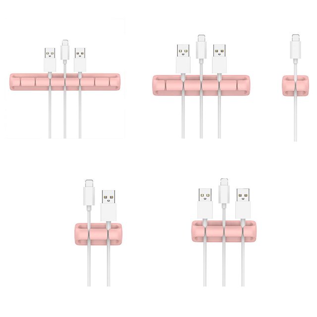 Soporte para cables, organizador de cables de gestión de enrollador ordenado de escritorio Usb de silicona