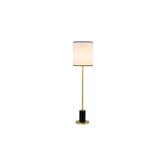 Bethel International Floor Lamp in Black & Satin Brass Color
