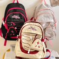 thumbnail image 4 of Fashionable Contrast Color Nylon Backpack for School and Travel Laptop Book Bag Large Capacity Daypack with Coin Puse pink blue, 4 of 4