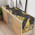 thumbnail image 4 of Gnomes Black Table Runner - 60 Inch Long, Kitchen Dining Table Runner Dresser Scarves, Yellow Sunflower Floral Bee Summer Spring Farmhouse Decor for Coffee Tables Wedding Party Banquet, 4 of 8