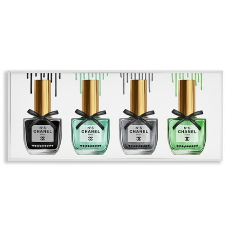Stupell Industries Makeup Collection Nail Polish Beauty & Fashion Painting White Framed Art Print Wall Art  30 x 13