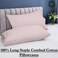 thumbnail image 6 of ROYALE LINENS 300 Thread Count 100% Long Staple Combed Cotton Pillowcases Set of 2, Standard Bed Pillow Cover, 20"x26", Ultra Soft, Breathable, Cool & Crisp Percale (Std, Lavender), 6 of 9
