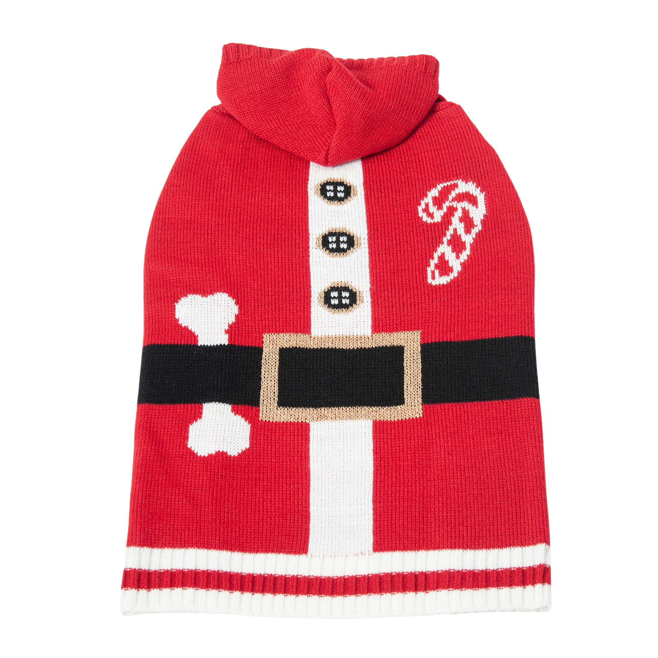 Vibrant Life Holiday Dog Clothes Red Santa with Hoodie Sweater, Large