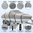 thumbnail image 5 of RVMasking 1400D Reinforced Boat Cover with Storage Bag Trailerable Marine Grade Waterproof Boat Cover Fits Bass Boat, V-Hull, Runabout, Length: 17'-19', Beam Width 96", 5 of 8