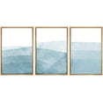 thumbnail image 3 of IDEA4WALL Framed Canvas Print Wall Art Set of 3 Blue Wash Brushstroke Watercolor Nature Wilderness Cozy Neutral Modern Art Decorative Contemporary Minimal for Rooms - 24"x36"x3 Natural, 3 of 5