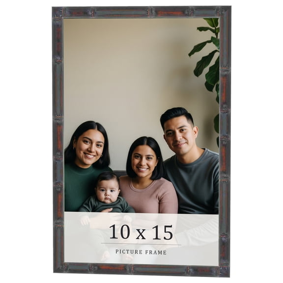 10x15 Frame Brown Bamboo with Dark Coffee/Walnut Finish | Solid Wood Picture Frame Width 0.75