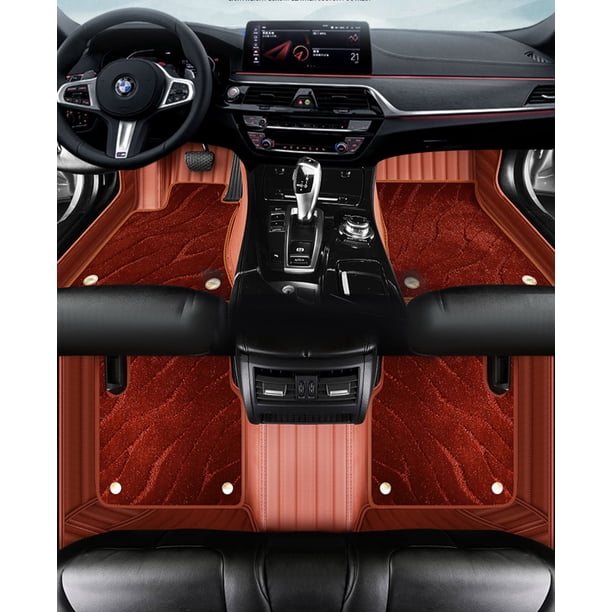 Red PU Leather Car Floor Mats – Anti-Slip, Waterproof, Easy Clean, Fits Toyota (Universal Fitment, 6-Month Warranty)