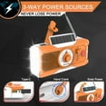 thumbnail image 6 of Vizlon Commerce Emergency Weather Radio - 5000mAh Battery, AM/FM/WB, 8 LED Flashlight, Type-C/Solar/Crank Charging - Essential for Camping & Outdoor Emergencies, 6 of 10