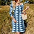 thumbnail image 5 of Dress Vestido Custom Festival Dresses Wear Street White and Blue Women Casual Dot Polka Striped, 5 of 8