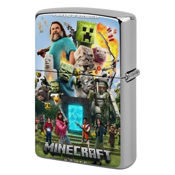 Una película de Minecraft-theme Copper Metal Lighter Shell, Premium Replacement Refillable Lighter Case with Durable Metal Construction, Compatible with Zippo and Most Standard Lighter Models