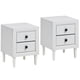 thumbnail image 1 of Mesitas de Noche Costway 2 Cajones Mesita Auxiliar Moderna Blanco, 1 of 9