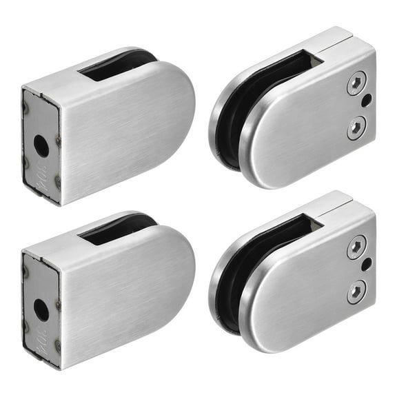Uxcell Glass Clamp, 63x45x30mm stainless steel 304 Glass bracket glass holder Glass Clip shelf for Balustrade 4 Pcs