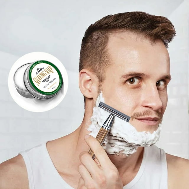 Savon à Raser 60 g Parfum Fantastique Longue Tenue Luxe Hydratant Antidérapant Brosse-Crème à Raser Soins du Visage