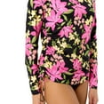 thumbnail image 4 of Hurley Women's UPF 50+ Long Sleeve Swim Sun Tee Shirt, Rashguard (Large Black (Pink Floral Hibiscus Garden)), 4 of 8