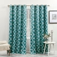 thumbnail image 2 of Exclusive Home Gates Sateen Room Darkening Blackout Thermal Grommet Top Curtain Panel Pair, 52"x108", Teal, 2 of 7