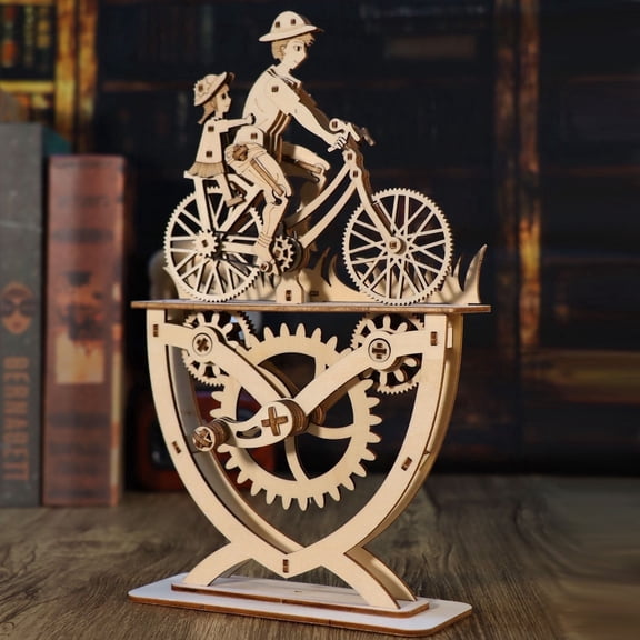 3D Wooden Puzzle Father and Daughter Diy Handmade Assembly Model Kits Creative Decoration Wood Craft Brain Teaser Wood Gifts for Christmas