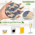 thumbnail image 2 of Yayeee 6 PCS Drink Coasters with Holder Set Woven Absorbent Round Tabletop Hot Pad, Blue Wave Pattern, 2 of 7