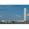 thumbnail image 2 of Bibikow, Walter 32x23 Gold Ornate Wood Framed with Double Matting Museum Art Print Titled - Sweden-Scania-Malmo-Turning Torso building-designed by architect Santiago Calatrava-2005, 2 of 4