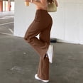 thumbnail image 5 of YIFUNIN Women's High Waisted Straight Leg Jeans, Stretchy Loose Fit Tummy Control Denim Pants, Comfortable Retro Blue Jeans for Casual Wear,Brown M, 5 of 6