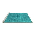 thumbnail image 2 of Ahgly Company Machine Washable Indoor Square Abstract Turquoise Blue Modern Area Rugs, 4' Square, 2 of 4