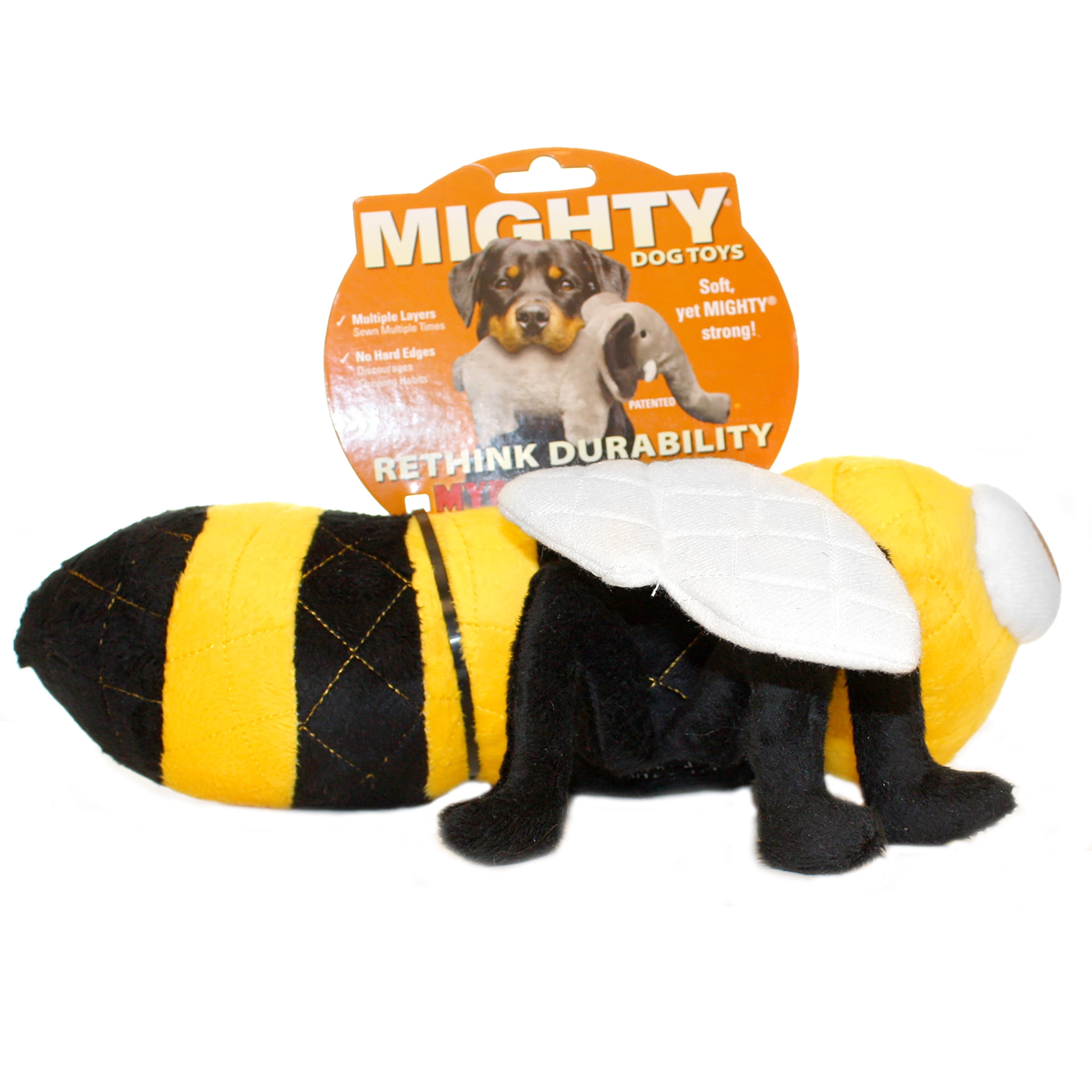 Mighty Bug Bee Durable Plush Dog Toy