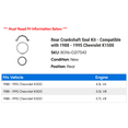 thumbnail image 2 of Rear Crankshaft Seal Kit - Compatible with 1988 - 1995 Chevy K1500 1989 1990 1991 1992 1993 1994, 2 of 2